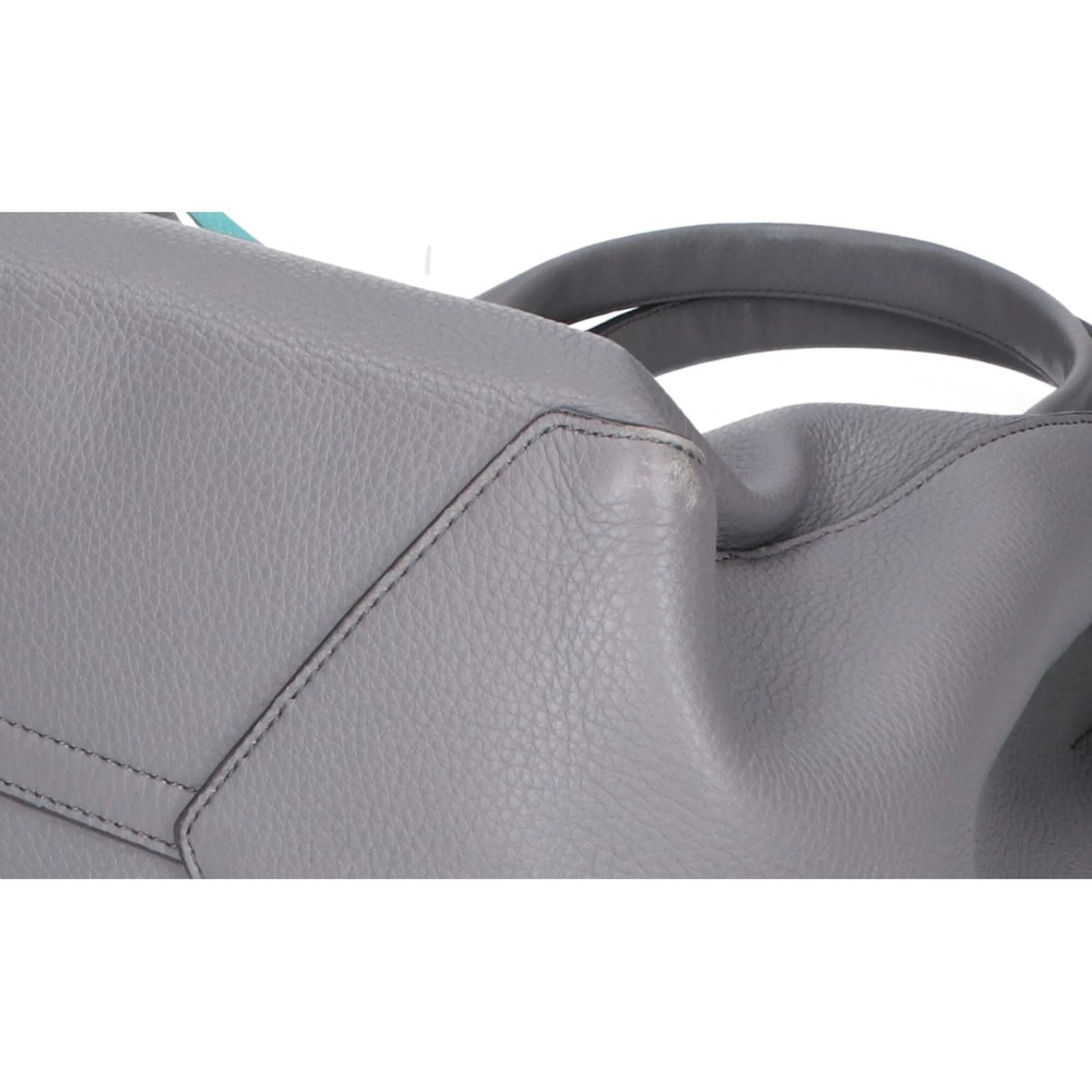 TIFFANY&Co. Tiffany Leather 2-Way Handbag/Shoulder Bag/Tote Bag, Gray, Women's - Picture 9 of 10
